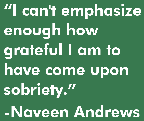 I can't emphasize enough how grateful I am to have come upon sobriety. Quote by Naveen Andrews